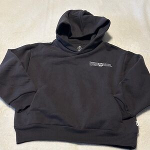 Cozy Black Hoodie with Front Text